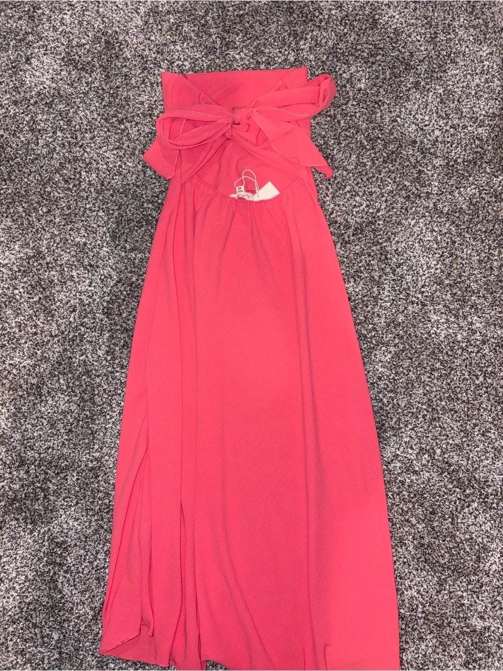See You Monday Coral Pink Strapless Dress